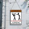 2pcs Russian Wooden Warning Signs - Rectangle Hanging Ornament for Front Door, Wall Decor