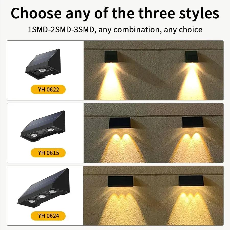 Solar Lights Outdoor Led Solar Spotlights Garden Decoration Wall Lamp Solar Powered Sunlight Wall Lights for Yard Wall Sconce