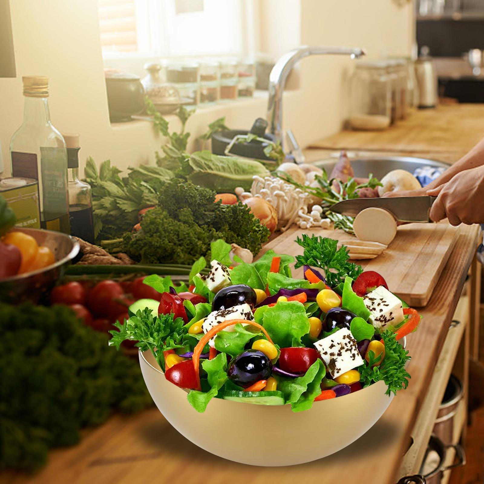 

Металлические миски многофункциональные большой емкости легкие закуски круглые из нержавеющей стали для смешивания Aureate 20cm