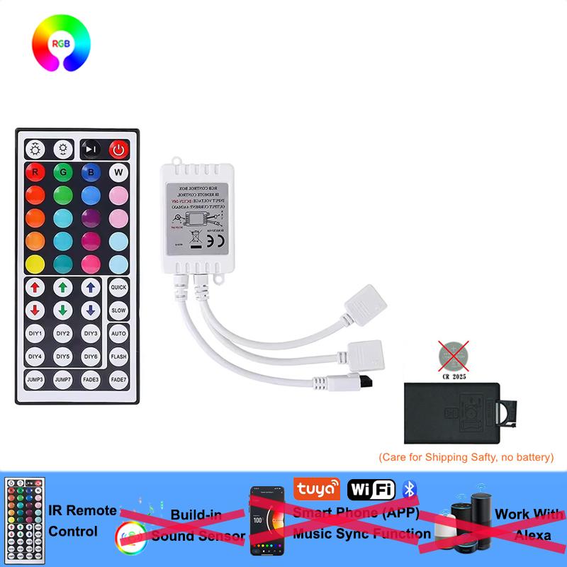 

Rgb Lighting Controller 12v 4pin Rgb LED Lights Controller Box Receiver Smart Controller 44key Remote RGB Led Controller 44