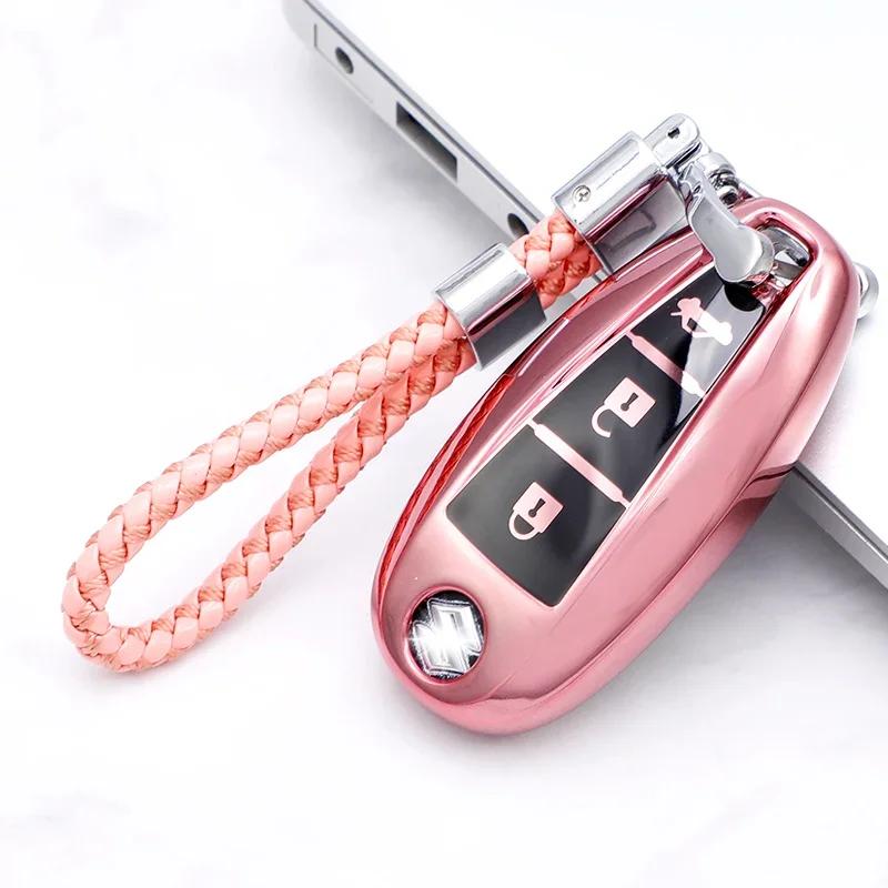 TLIN5 3 Button Soft TPU Car Remote Key Shell Cover Case for Suzuki Vitara Swift Ignis Kizashi SX4 Baleno Ertiga 2016 2017 2018 2019