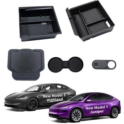 Model Y Juniper Model 3 Compatible Console Tray Hidden Storage Box Cup Holder 1P Console Box Easy Installation Neat Storage Rubber Mat Included