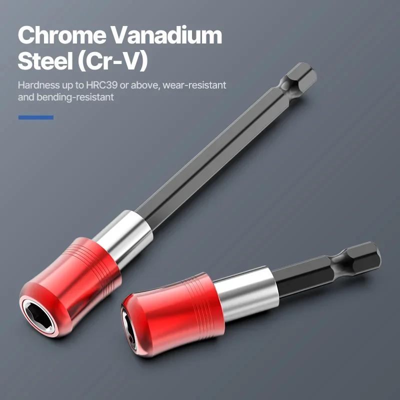 1/3pcs Hexagonal Handle Red Three Piece Set Quick Release Self-locking Extension Rod 60/100/150mm Screwdriver Head Extension Rod