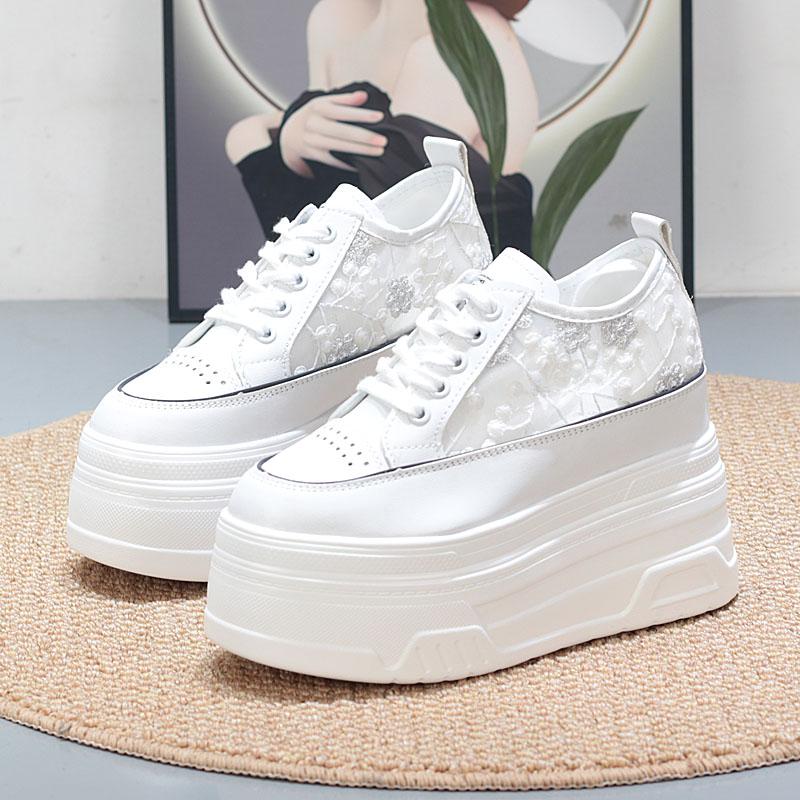 Fashion 10CM Platform Sneakers for Women White Women Shoes Mesh Platform Wedge Sneakers Chunky Sneakers Shoes Shose Women Summer