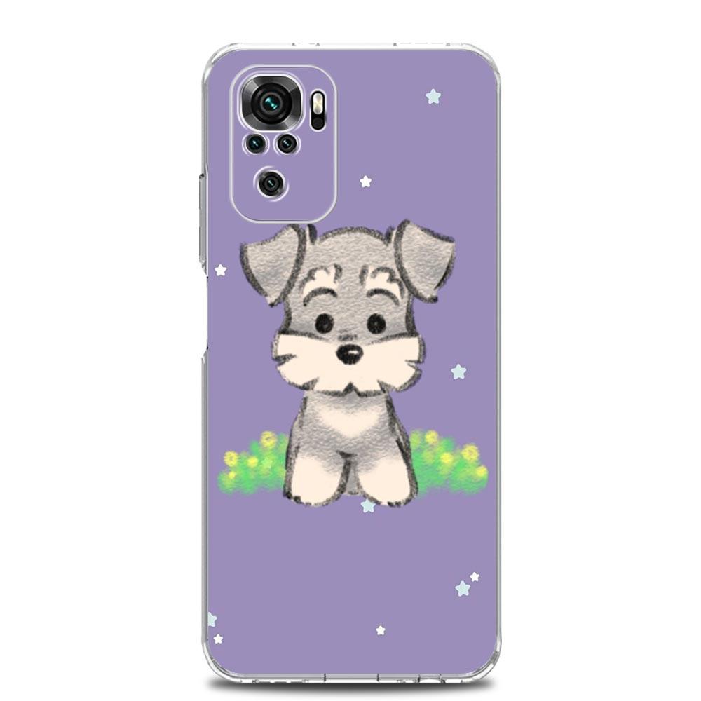 Cartoon Schnauzer Dog Soft Phone Case For Xiaomi Redmi Note 14 13 12 4G 9S 9 10 11 Pro Plus 5G 9T 14C 13C 12C 10C 9C 9A Cover