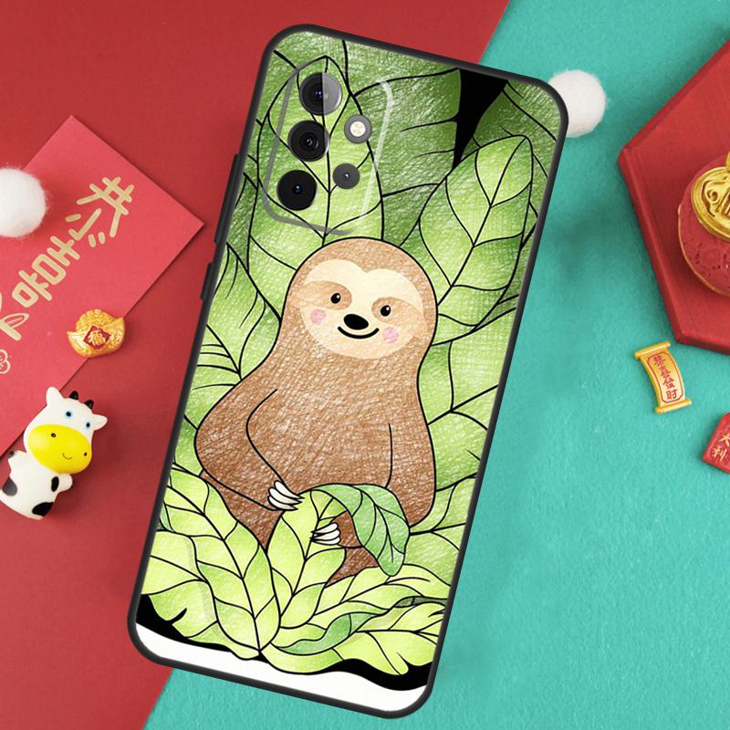 

Cute Lovely Cozy Sloth Animal Case For Samsung Galaxy A34 A54 A14 A15 A25 A35 A55 A53 A33 A13 A52 A32 A12 A51 A71 Cover Samsung A14