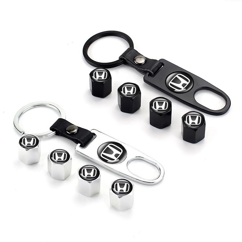 4pcs Car Metal Wheel Tire Valve Caps Stem Cover For Honda Civic Fit Accord City Vezel CRV S660 Odyssey HRV Insight Pilot Type-R