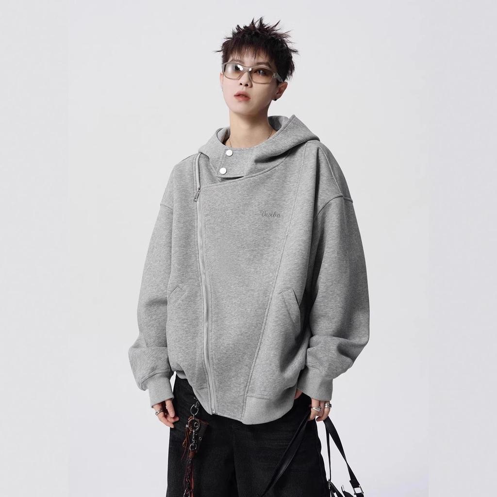 Men's Double-Zip Cardigan Hoodie: American Trendy Heavyweight, Loose Fit, Spring & Autumn Style