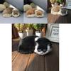 Animal Plush Cat Model With Faux Fur For Home Decor And Photography Props