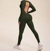 Cross-Border Hot-Selling Moisture-Wicking Breathable Seamless Backless High-Elasticity Tight-Fit Yoga Jumpsuit