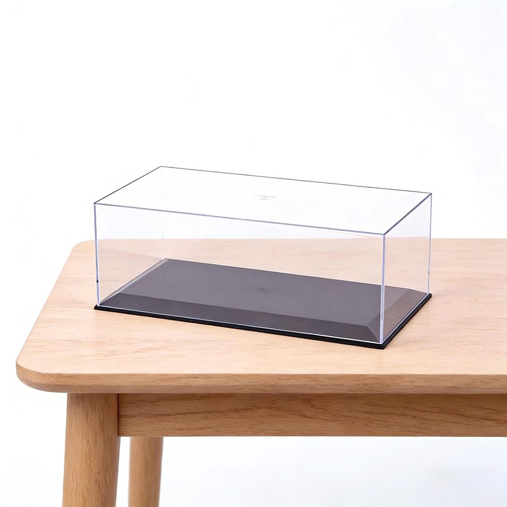 

Model Car Display Box Clear Display Show Case For 1/18 Car Models Toy Car Black Base Dustproof Model Figure Storage Clear Box