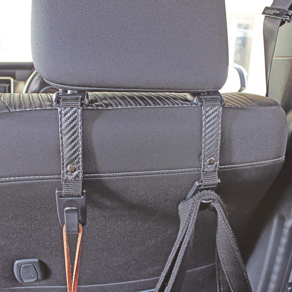 Napolex JK-104 Car Utility Hooks, Genuine Leather Feel, Luggage Hooks, Set of 2, Belt