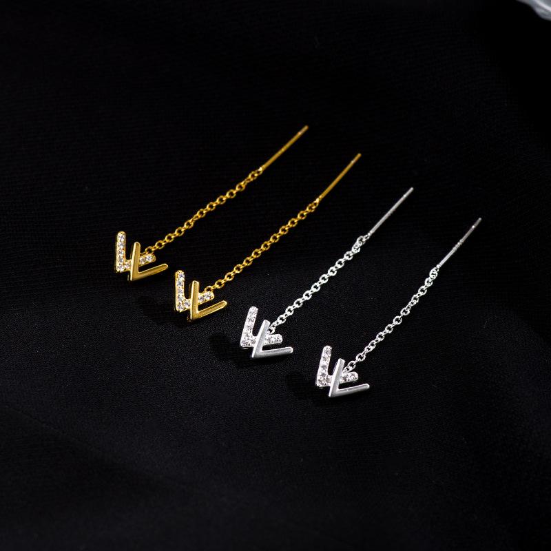 Boucles d'oreilles Banyan Tree Argent S925 'W' pour femmes - Design de niche élégant Tendance 2022