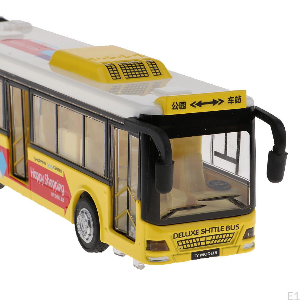 1:50 Alloy Bus Sightseeing Car Model Vehicle Kid Toy Christmas Gift Yellow