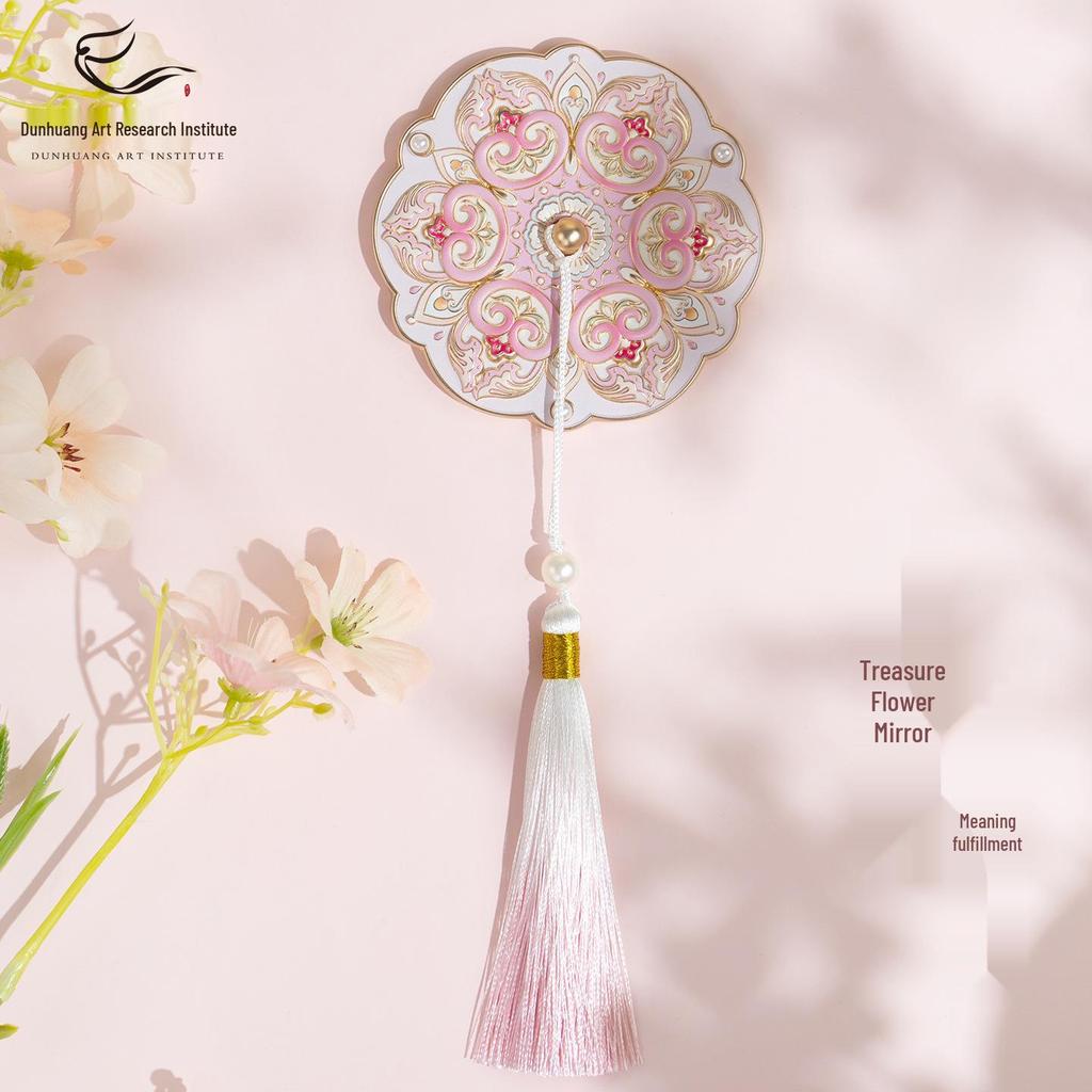 Dunhuang Three Rabbits Rotating Mirror Keychain - Cultural Souvenir Gift