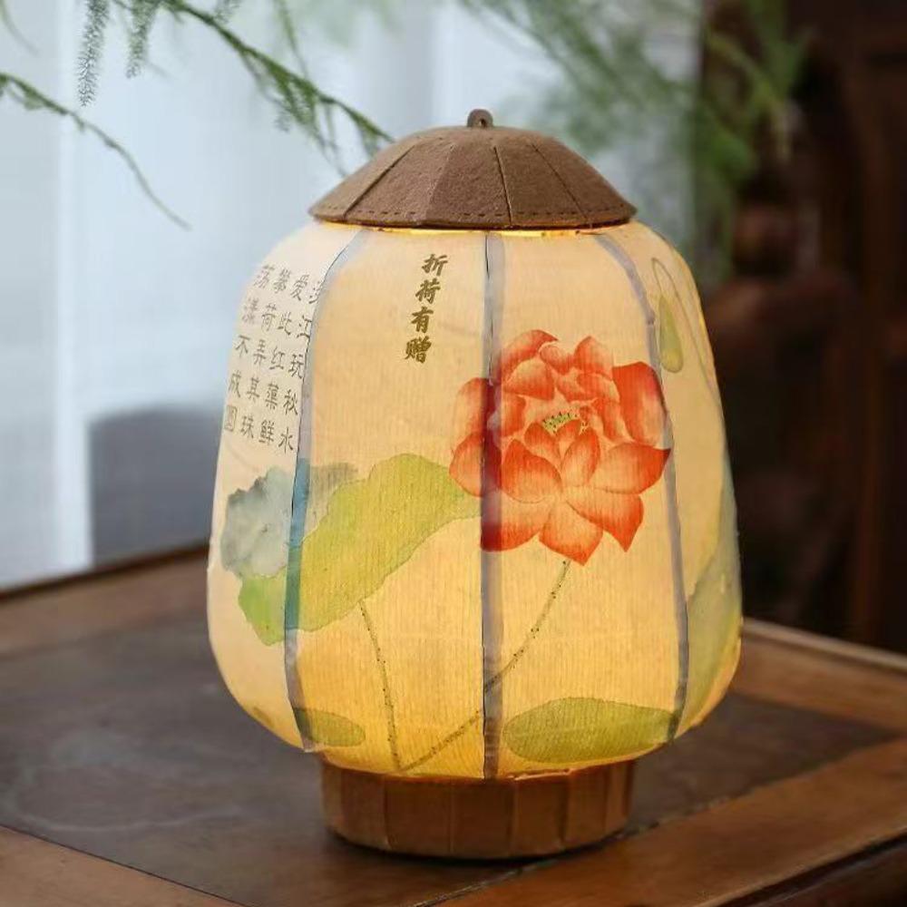 Luminous Lantern Material Kit Vintage Children Holding Lantern  Lantern Festival Lotus