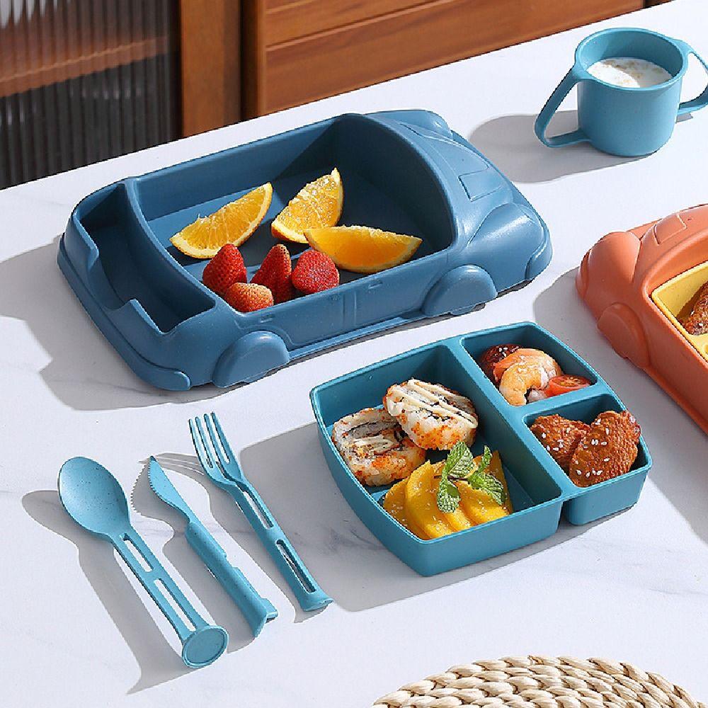 Detachable Car Shaped Dinner Plate Cartoon Feeding Food Tray Kid's Lunch Plate  Household