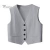 Women's Vest Top Sleeveless Suit Vest Single Breasted V-neck Waistcoat Dressy Casual Vest Jacket for Spring Summer