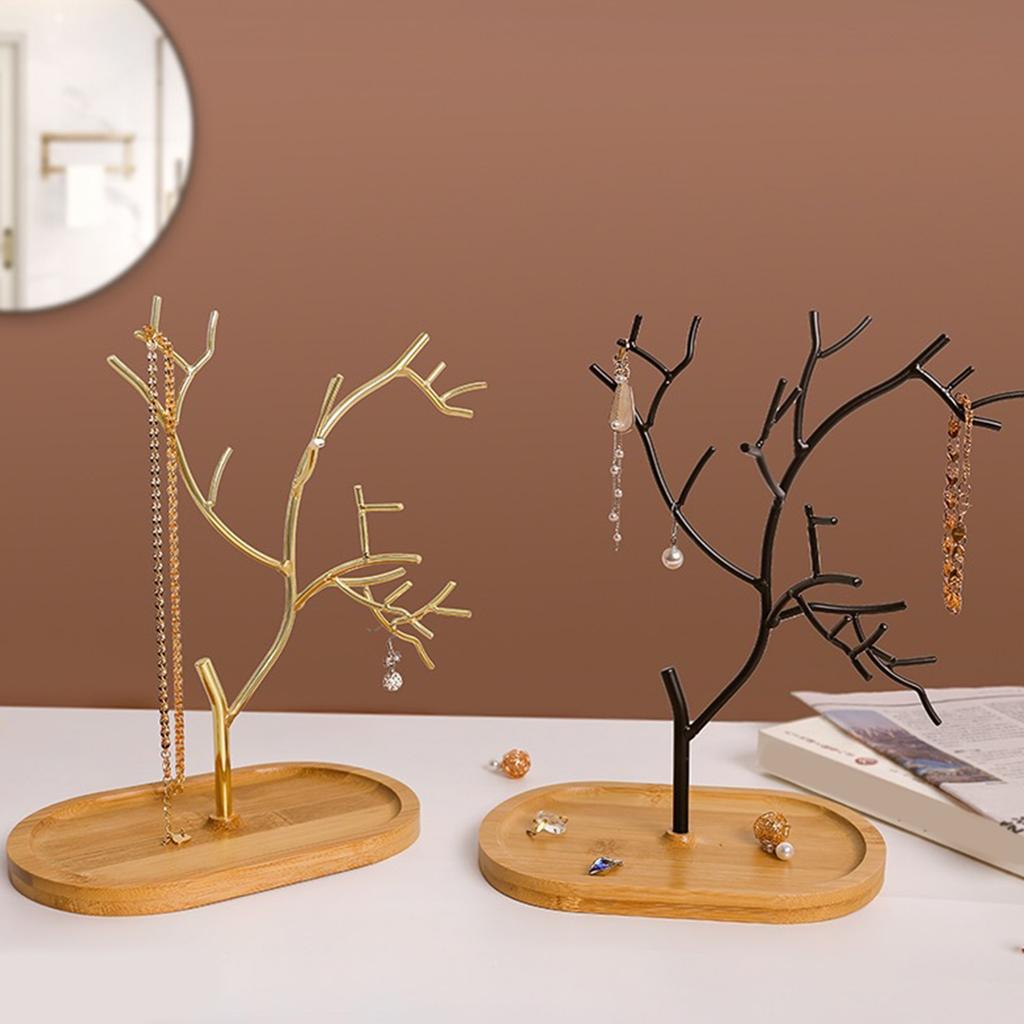Efficient Metal Jewelry Organizers Jewelry Tree Stand Tree Shape Necklace Stand Necklace Storage Holder Metal Texture