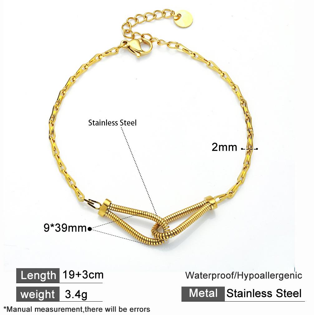 Adjustable Gold-Plated Titanium Steel Horseshoe Buckle Bracelet золотой