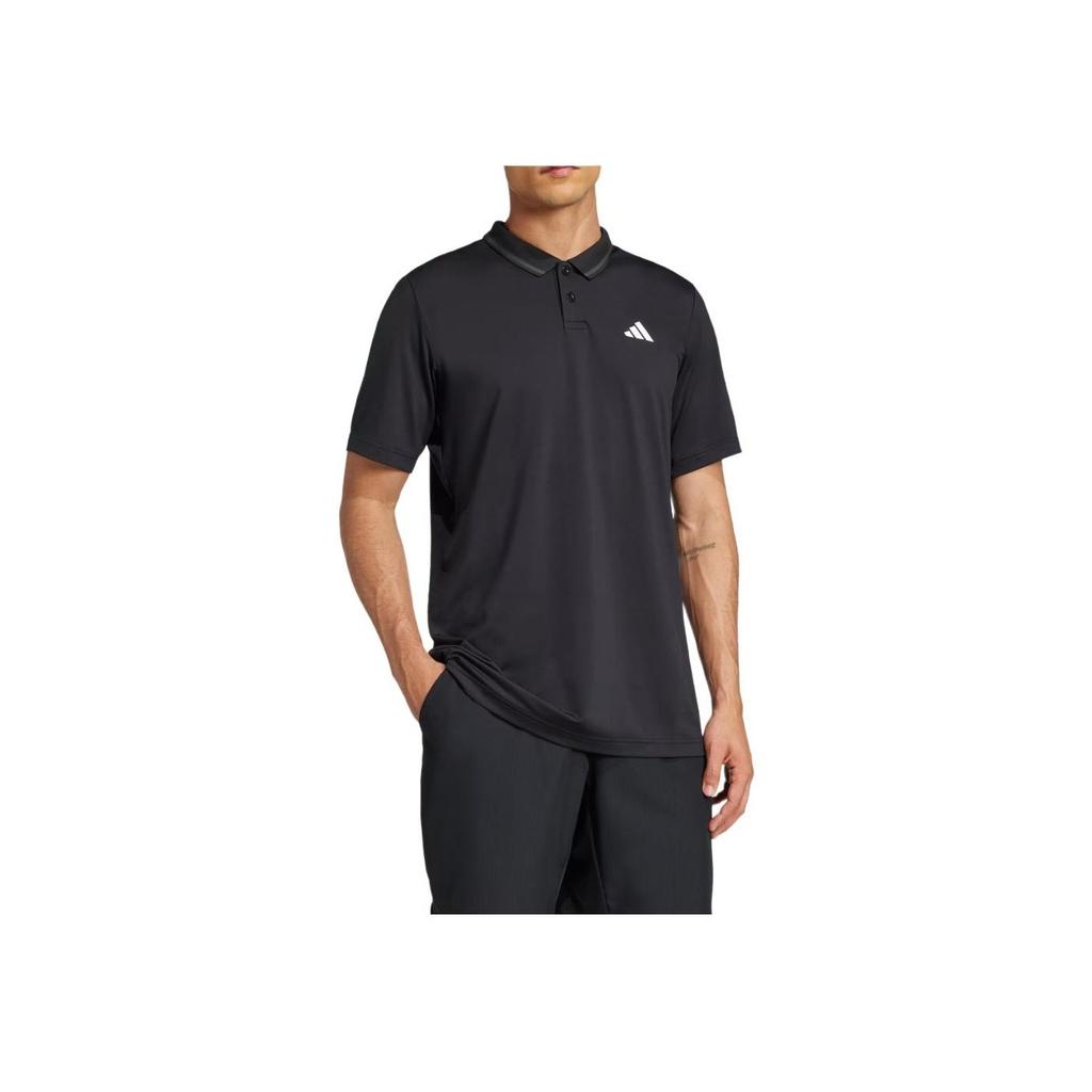 Adidas Logo Polo Shirt Men Tops Black JF8424