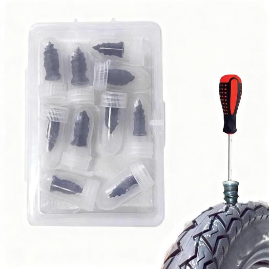 Vacuum Tire Sealant Nails Kit Durable Heavy-Duty Tire Stoppers Spiral Rubber Nails Quick Self-Service Repair Tools