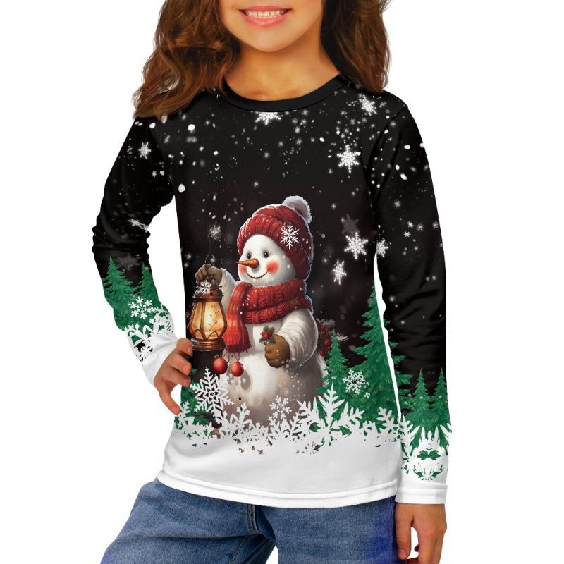 

Children s Fashionable Loose Comfortable Long Sleeved T-shirt Big Mouth Teeth Cartoon Small Animal Print Breathable T-shirt 170