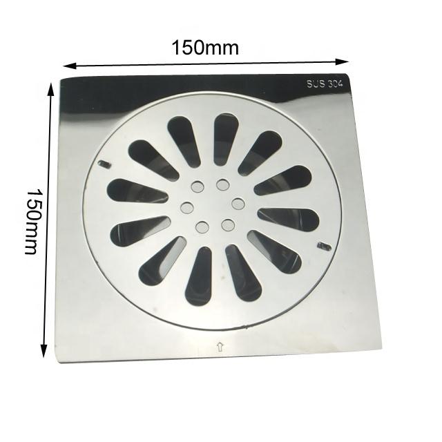 High Quality 304 Stainless Steel Polished Silver 6 Inch Bathroom Floor Drainer Drain Easy Clean Install Features 5 Year Warranty (Silver,Stainless Steel) серебряный