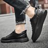 2024 Men's Leather Shoes Thick Sole Soft Surface Outdoor Sneakers Fashion Leather Casual Shoes Comfortable Fashion Oxford Shoes