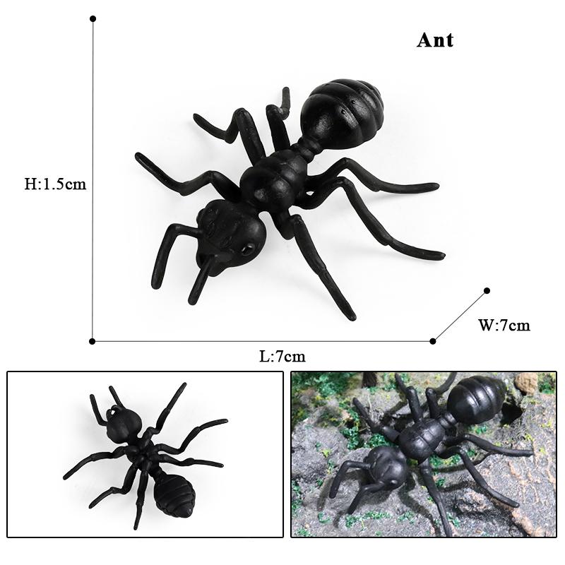 Oenux New Insect Animals Model Butterfly Bee Dragonfly Mantis Ant Snail Action Figures Jouet Collection Decor Kids Education Toy