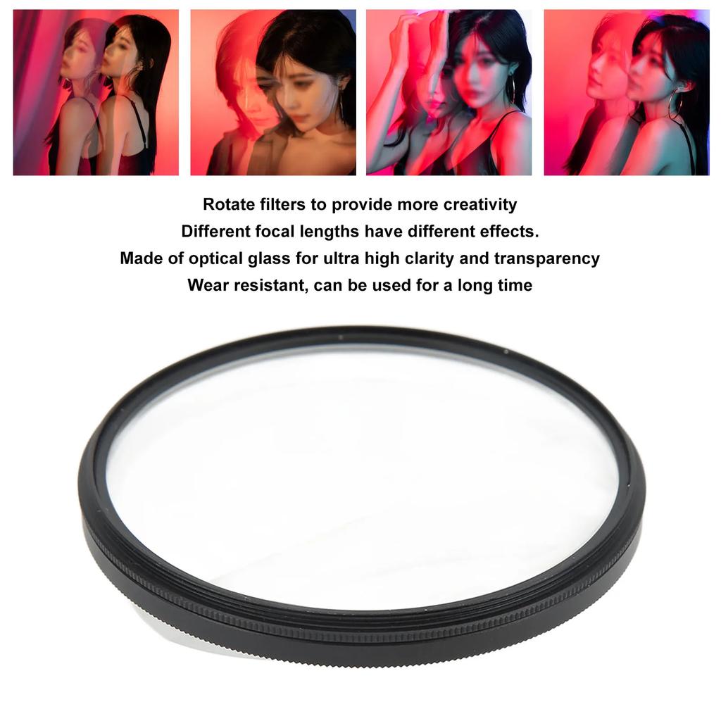 Camera Lens Effect Filter Double Sided Camera Filter 77mm Fractals Photography Prism with Ghost Effect for Selfie Video Shooting