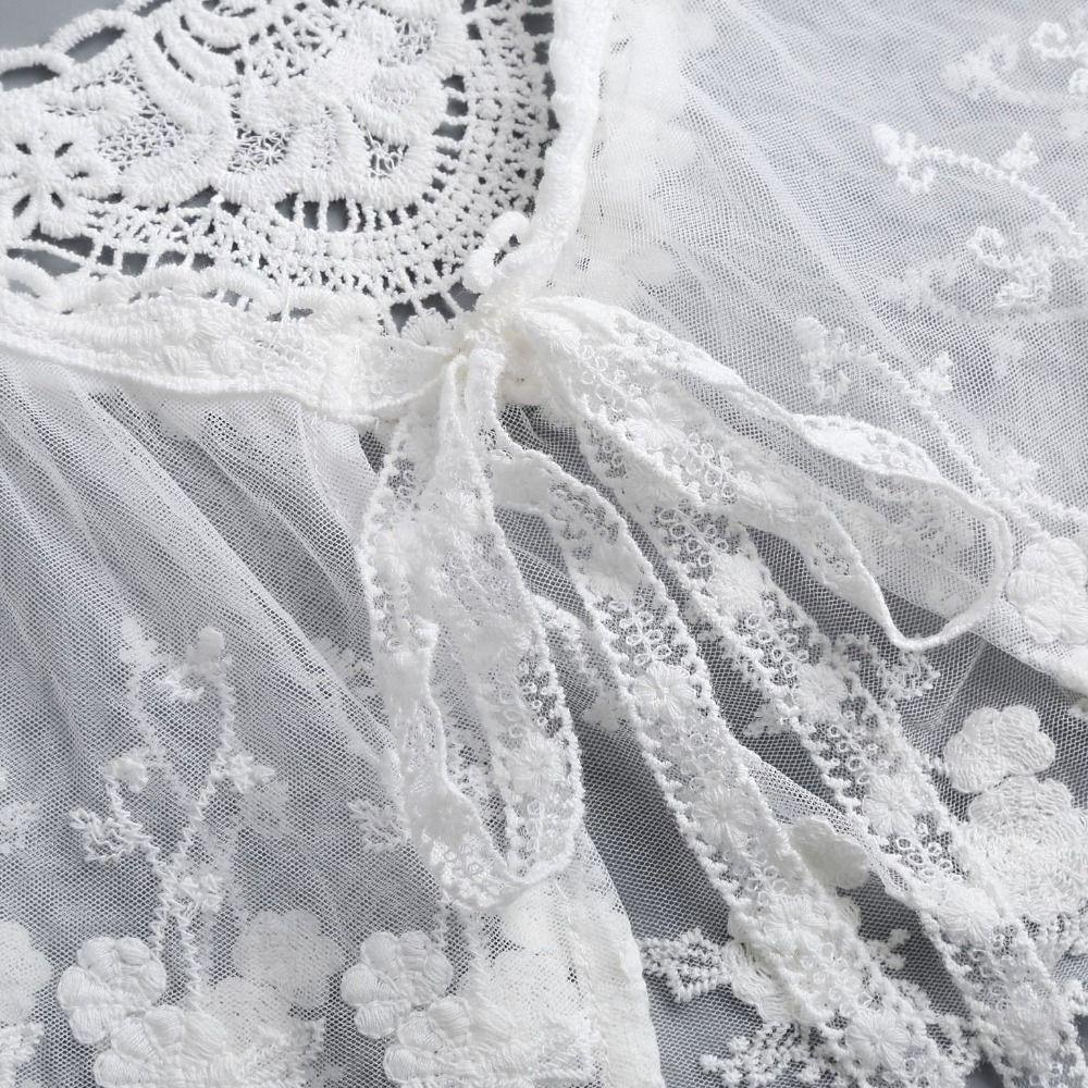 Cape Blouse False Collars Floral Small Shawl Retro Embroidered Lace Fake Collar Clothes Decoration