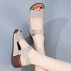 New Summer Wedge Sandals for Women's Thick Sole Sponge Cake Sandals for Mothers Wearing Flat Straps for Women's Sandals