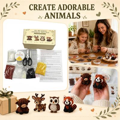 3D Perlen Tier DIY Set für Bastelprojekte und Perlen Tierfiguren Kreatives Perlen Set für Anfänger und Erwachsene