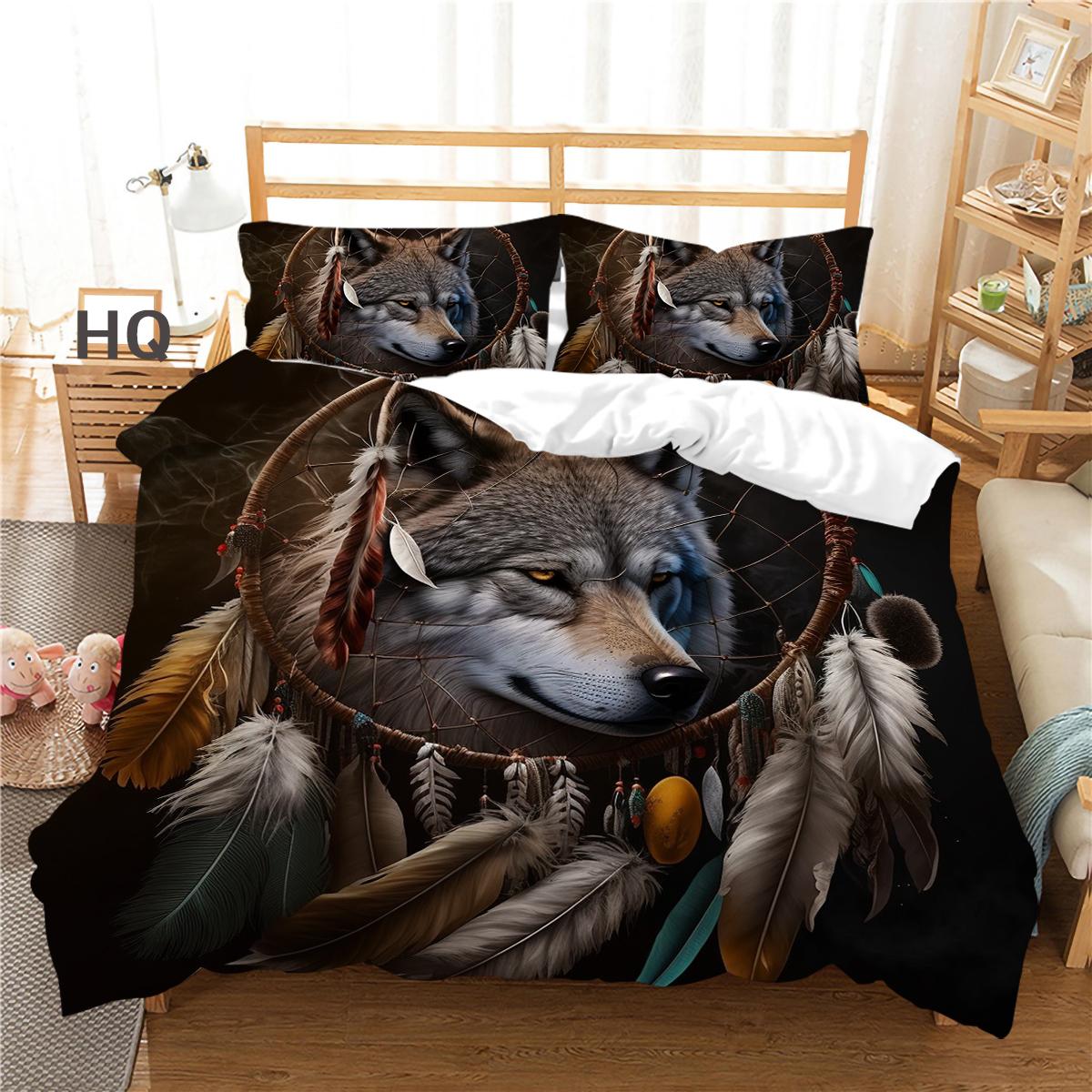 

Комплект постельного белья с 3D рисунком животных и рисунком волка, пододеяльник, наволочка, двуспальная кровать AU/EU/US, полноразмерный чехол для двуспальной кровати в подарок DE 100x135cm