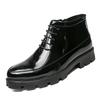 Fashion Hidden Heels 6cm Patent Leather Boots Men Autumn New Fashion High Quality Black Cowboy Boots Mens Dress Boots Botas De Trabajo54