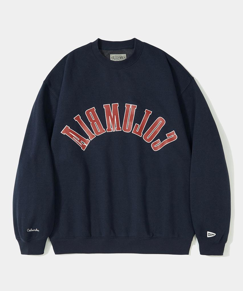 COLUMBIA UNIVERSITY Reverse Arch Fleece Crew Neck_Navy