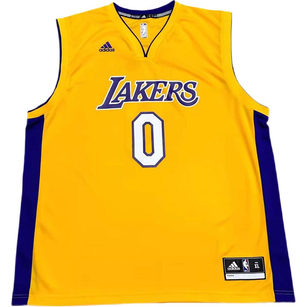 Adidas X NBA Collaboration Lakers 0 Nick Young V-Neck Fashion Soft Sleeveless Basketball Jersey Unisex Jersey Yellow 7912A-329-AEB5070