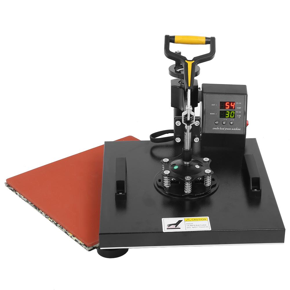 5 in 1 38*38cm Heißpresse Maschine Wärmeübertragung Drucker für T-Shirt Tasse Kappe Teller