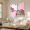 Hello Kitty  Pusheen Sleep Tapestry Single Print Cute Stylish Durable Tapestry Home Living Room Bedroom Dorm Kawaii Vibe Decor