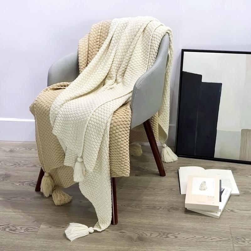 Knit Blankets Throw Blanket With Tassel Soft Bohemia for Bed Sofa Cover Bedspread Decor Blankets