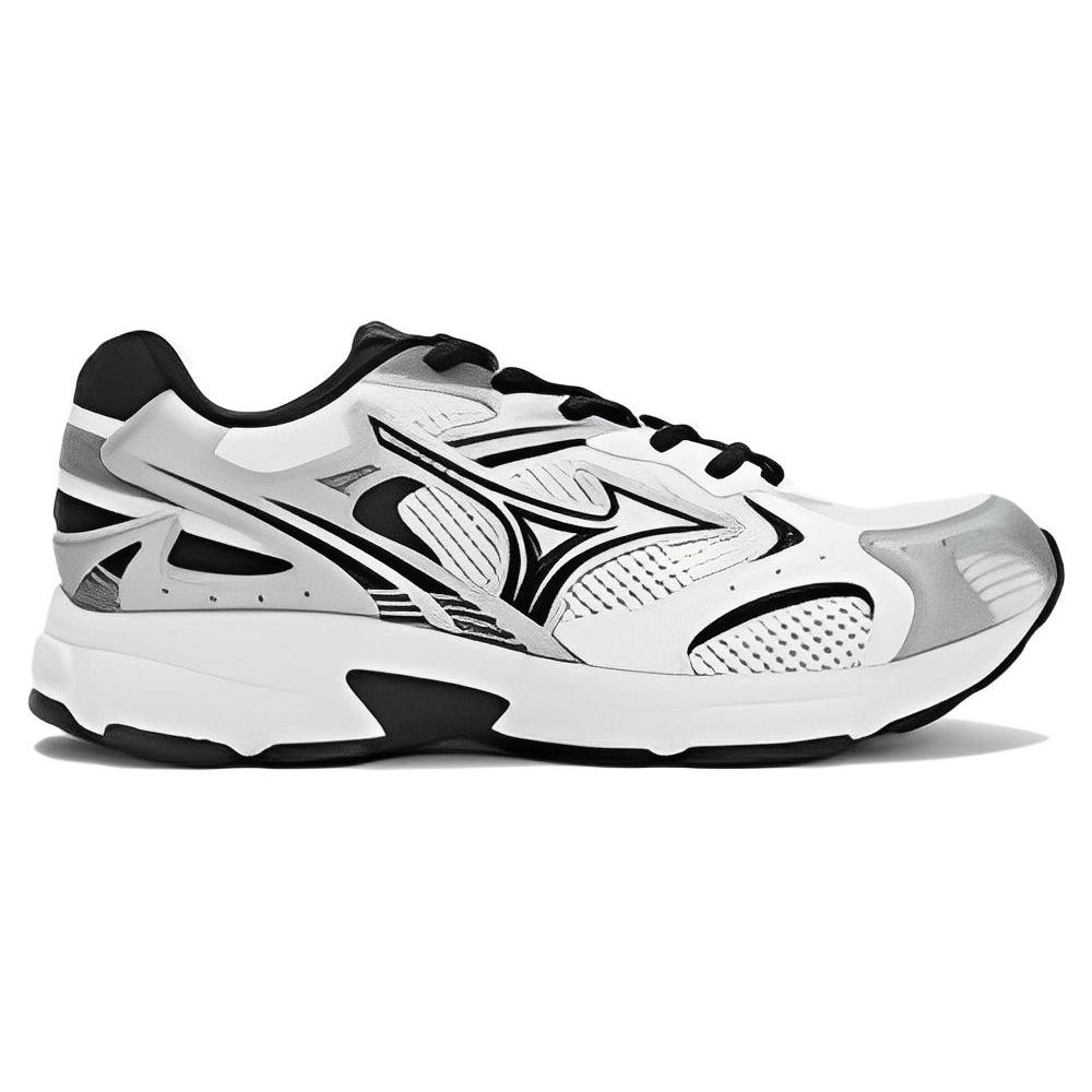 Mizuno Speed 2K Retro Leather Durable Breathable Shock Absorbing Low Top Running Shoes Unisex sneaker White Silver Black D1GH222909