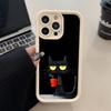 Cute Coffee Cat Thicken TPU Mobile Phone Case for iPhone 17 16 15 14 13 12 11 Air Pro Max Plus Colorful Cover