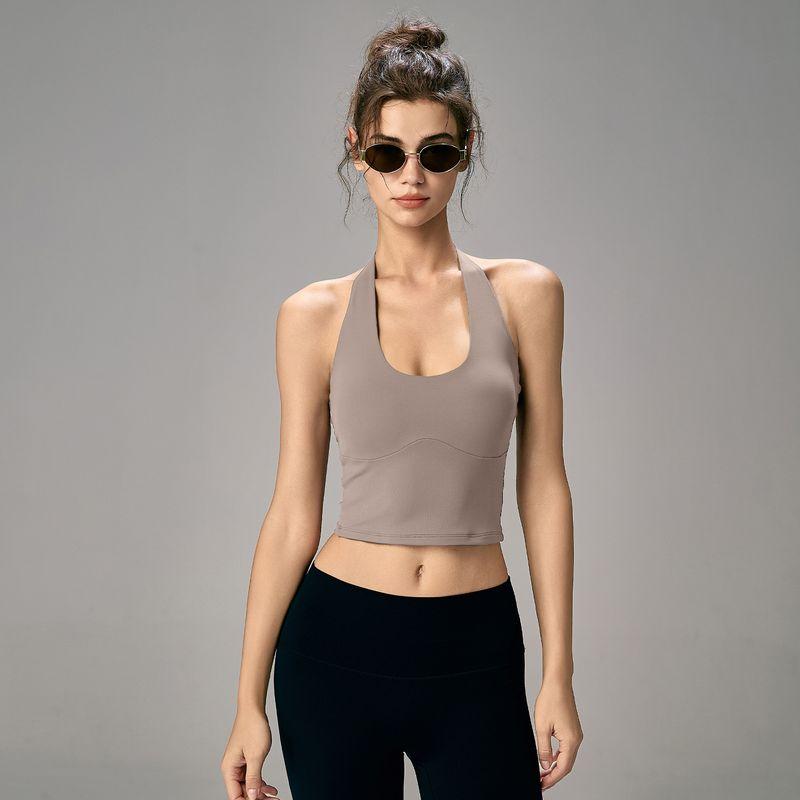 Mitaogirl Kendall Hanging Neck Underwear Women Sexy Beauty Back Sports Top Running Fitness Belt Chest Pad Top Summer