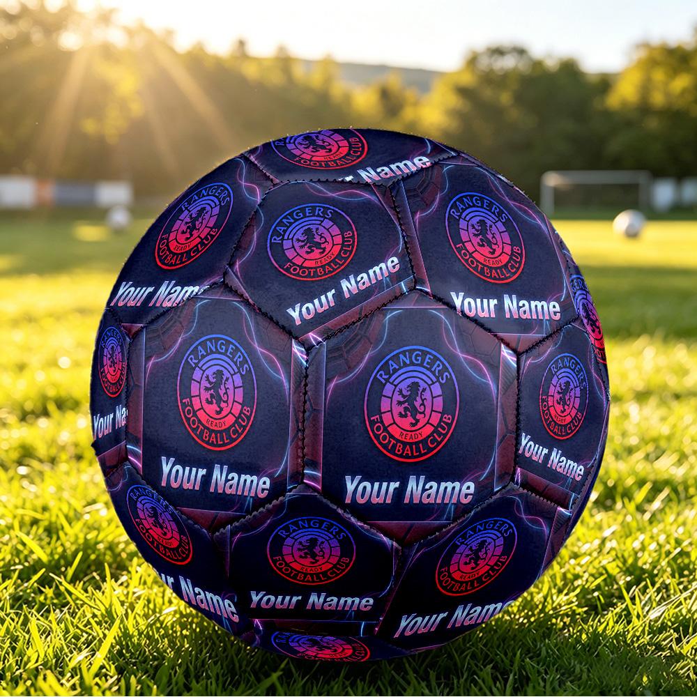 Personalized Size 5 Football Rangers FC Pattern Outdoor Game Sports Ball Gift