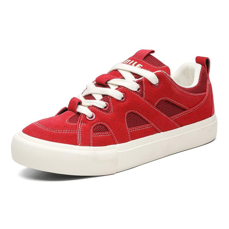 

2025 spring new bread shoes men s versatile niche men s casual single shoes canvas skateboard shoes 8102 44 червоний