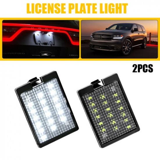 Fit 2014- Pair Durango Dodge 18LED White License Plate Tag Lights 740LM