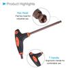 CoCud Ball End Hex 7mm S2 Metallic Black Basic Home Repair and Mechanical 1 Piece T-Handle Key, Hex, Steel, T-Key Wrench, (Application Maintenance),
