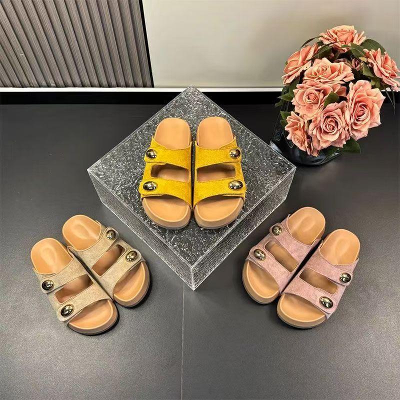 Körpergröße erhöhen und Beine zeigen, lange Boken-Slipper mit dicker Sohle, Strandschuhe, neues Sommer-Retro-Design tragen, coole Ein-Wort-Slipper