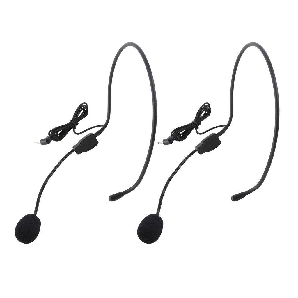 Headworn Mic Multifunctional 3.5mm Wired Headset Microphone for Amplifier Speaker Teacher Speech